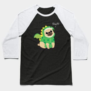 Pug Rawr Baseball T-Shirt